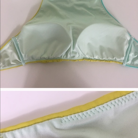 VS Green and Yellow Colorblock Swimsuit Top - Picture 6 of 7